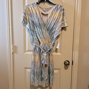 Jessica Simpson faux wrap embellished dress